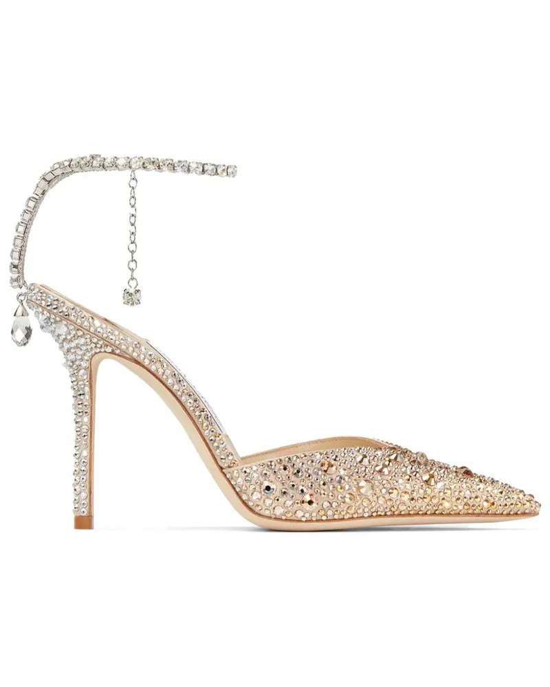 Jimmy Choo Saeda Pumps mit Kristallen 100mm - Gold Gold