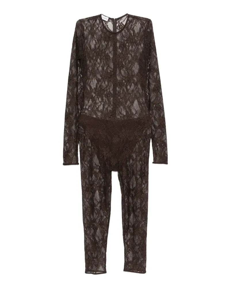 ANDAMANE Sheila Jumpsuit mit Spitzenmuster - Braun Braun