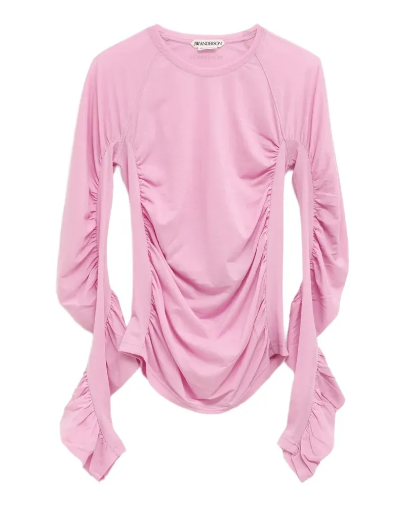 J.W.Anderson ruched long-sleeve top - Rosa Rosa