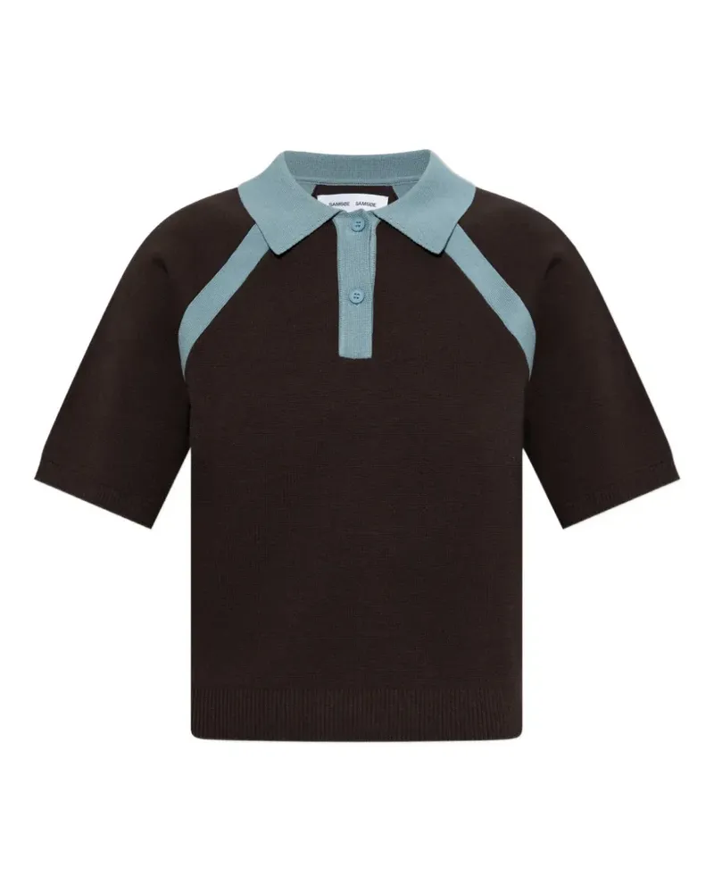 Samsøe & Samsøe Sasimona raglan-sleeve polo shirt - Braun Braun