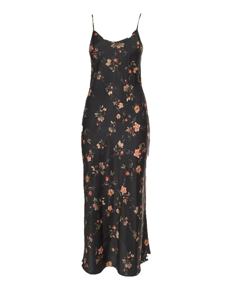 AllSaints Bryony Tanana floral-print slip midi dress - Schwarz Schwarz