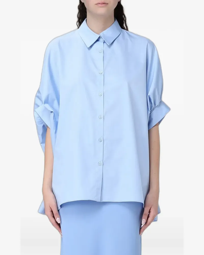 Hanita gathered short-sleeve shirt - Blau Blau