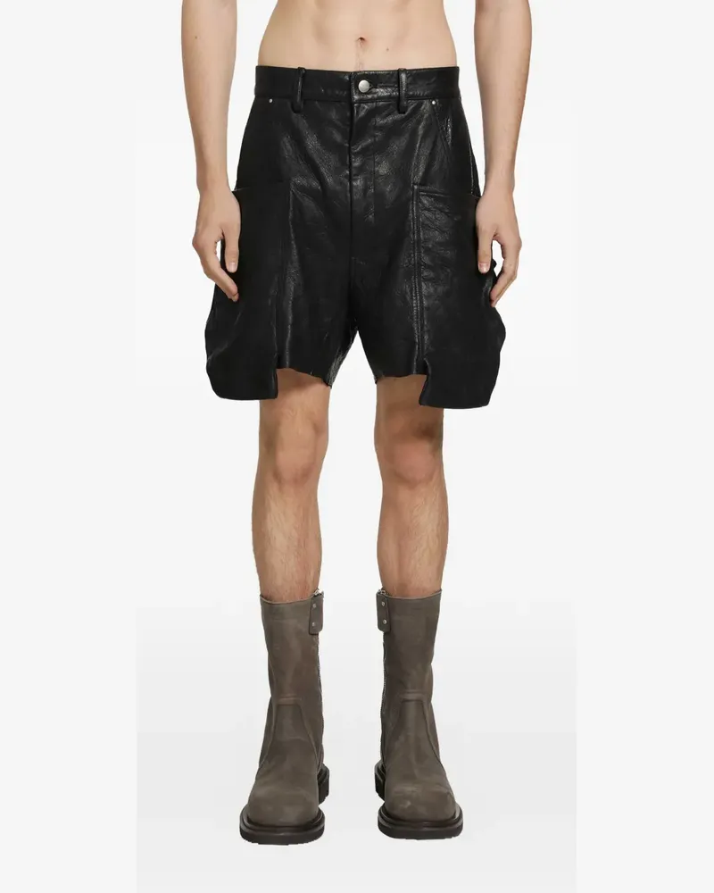 Rick Owens Stefan leather cargo shorts - Schwarz Schwarz