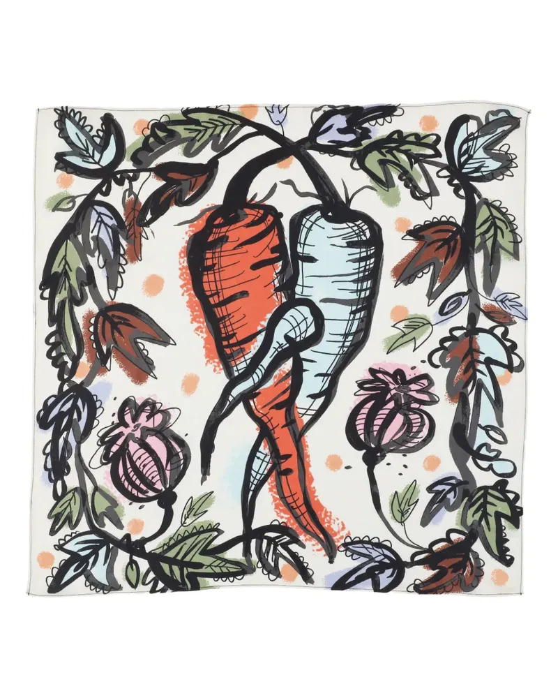 Henrik Vibskov carrot-motif scarf - Weiß Weiß