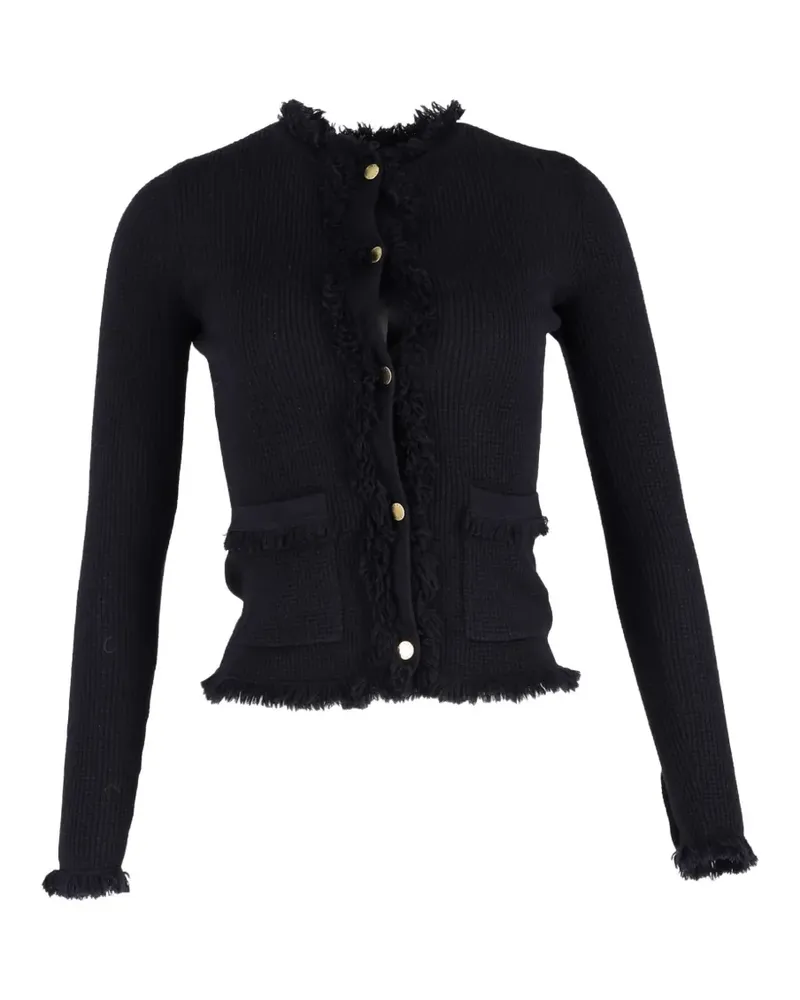 Michael Kors Milano fringed knit cardigan - Schwarz Schwarz