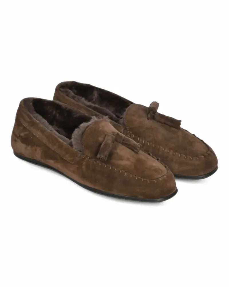 Gran Sasso tassel-detail shearling-lined loafers - Braun Braun
