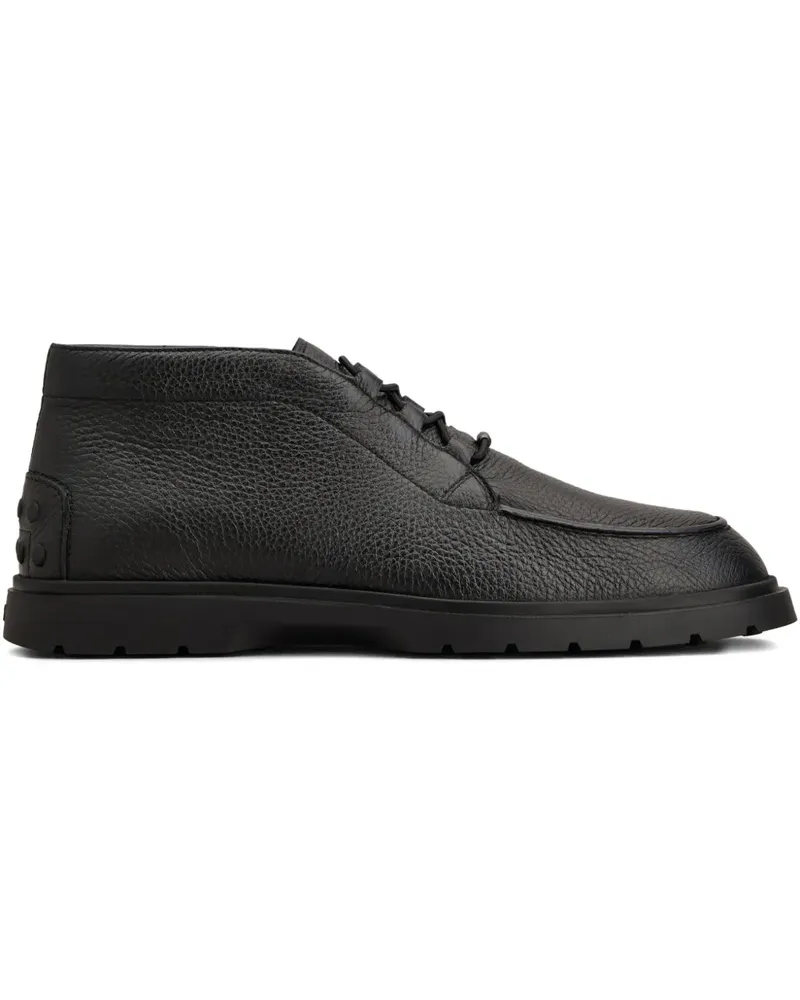 TOD'S Schnürstiefel aus gekörntem Leder - Schwarz Schwarz