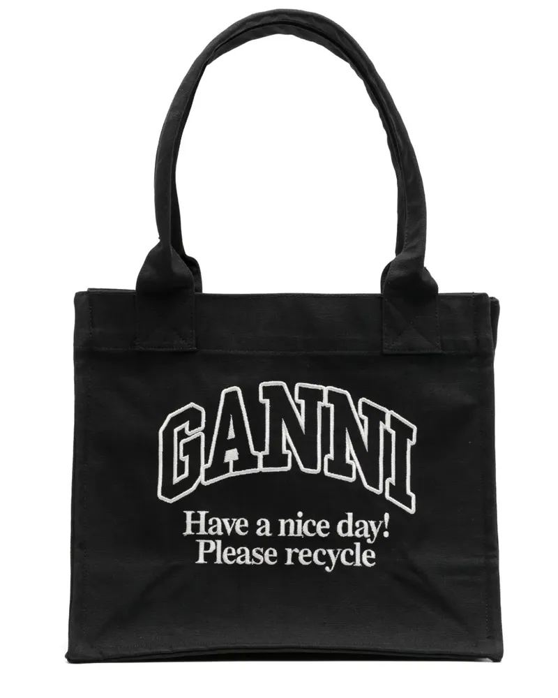 Ganni Easy Tote Bag - Schwarz Schwarz