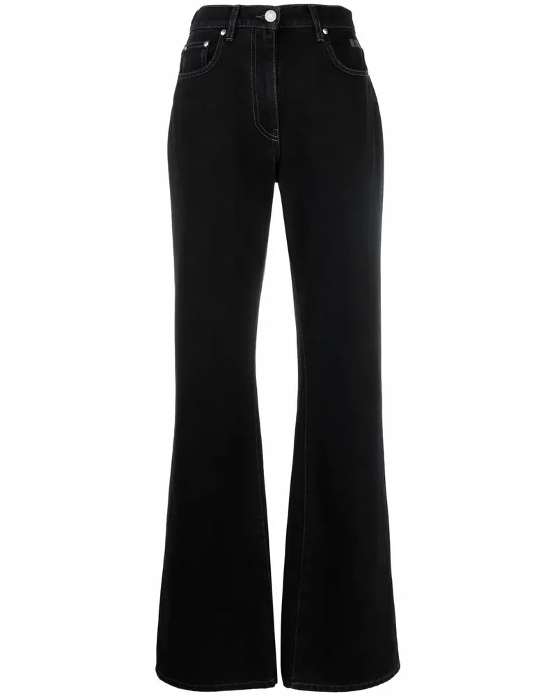 MSGM Hose mit Logo-Stickerei - Schwarz Schwarz