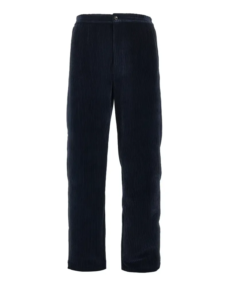 Emporio Armani ribbed velvet-effect trousers - Blau Blau