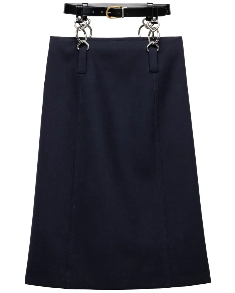 Prada Midirock mit Gürtel - Blau Blau