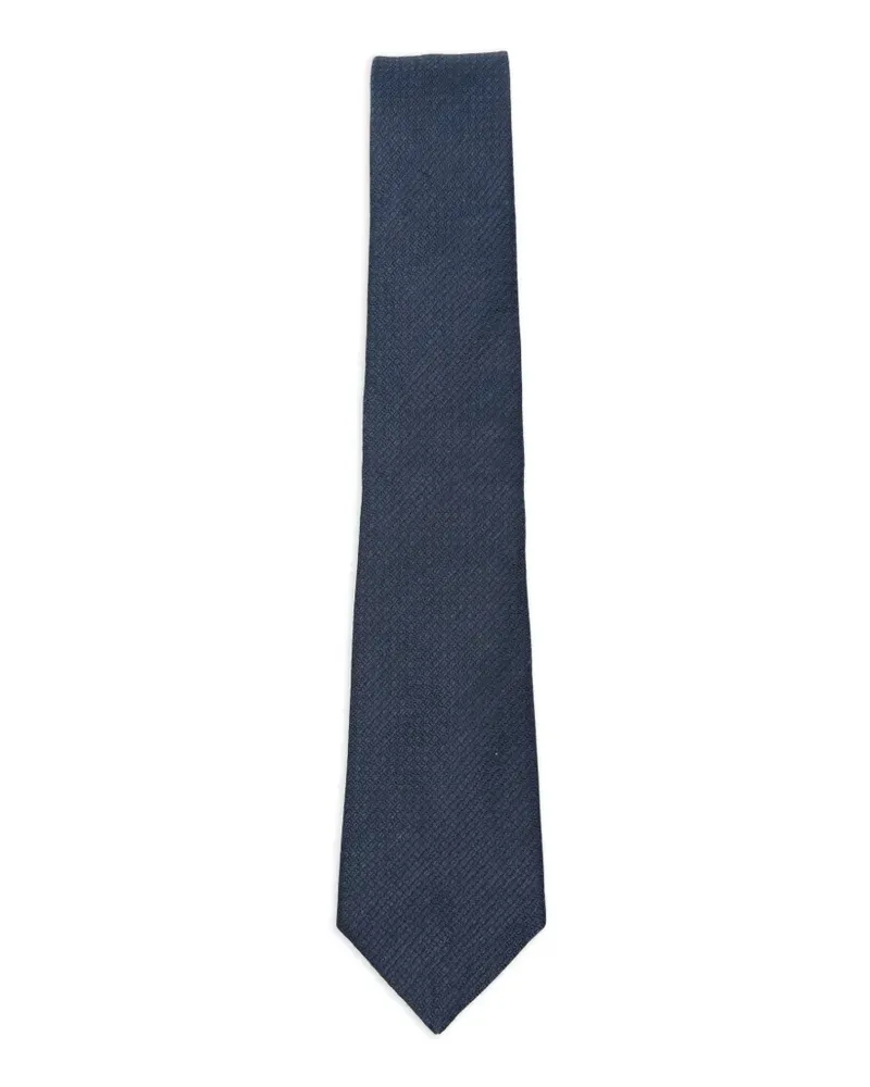 Canali textured tie - Blau Blau