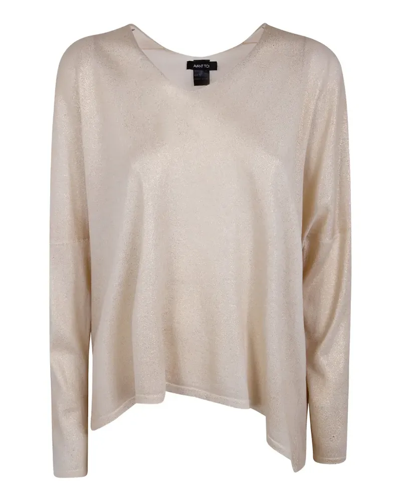 Avant Toi metallic-finish silk sweater - Nude Nude