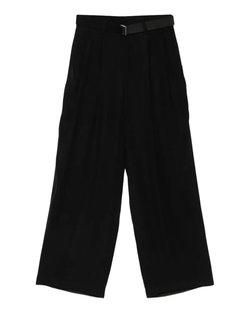 Sacai Plissierte Hose mit Gürtel - Schwarz Schwarz