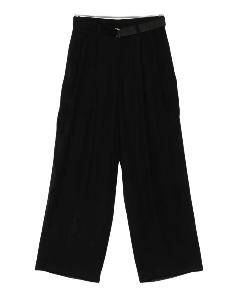 Sacai Plissierte Hose mit Gürtel - Schwarz Schwarz