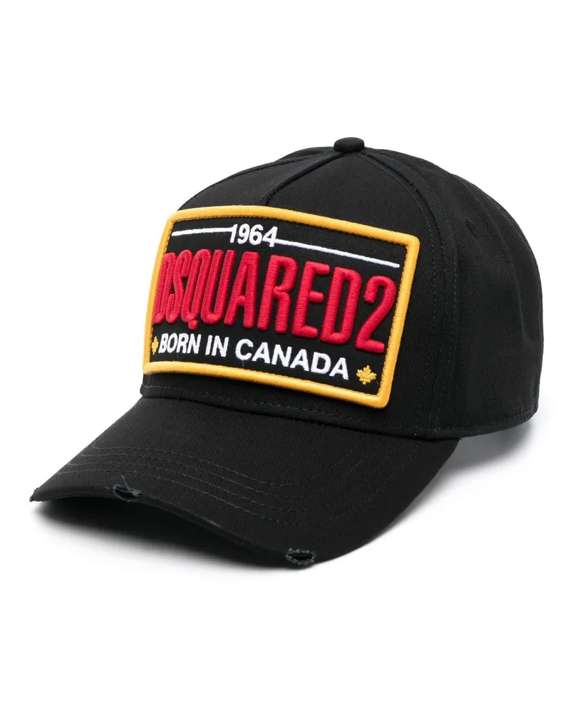 Dsquared2 Baseballkappe mit "Born in Canada"-Stickerei - Schwarz Schwarz