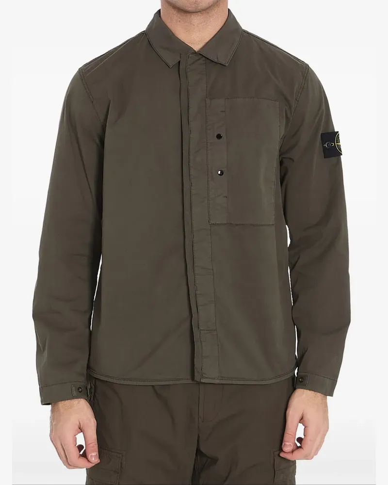 Stone Island Hemd aus Twill - Grün Grün