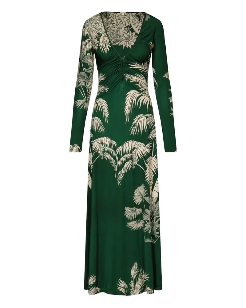 Johanna Ortiz Alma Bordada Kleid mit Print - Grün Grün