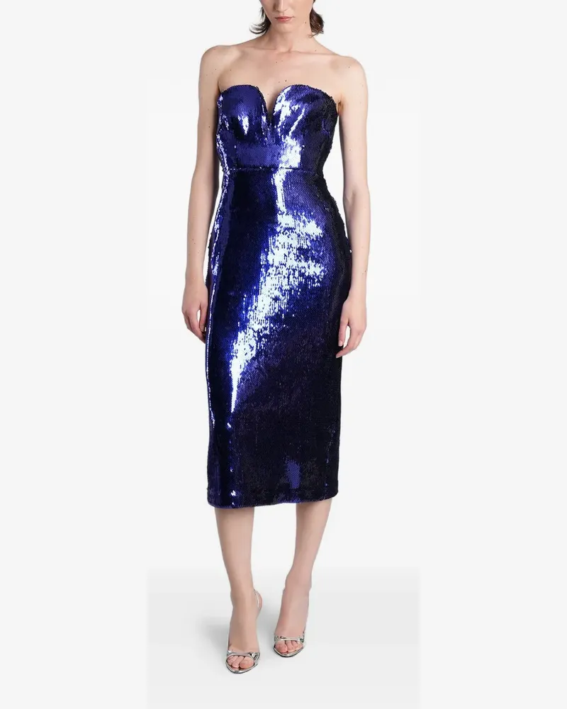 Alex Perry sequin-embellished strapless midi dress - Blau Blau