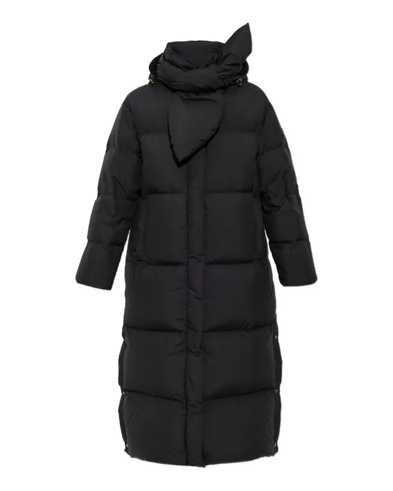 Moncler Ornement hooded long down jacket - Schwarz Schwarz