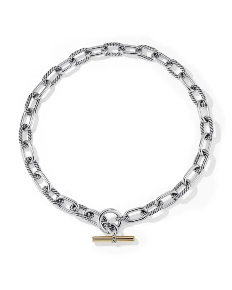 David Yurman 18kt Madison Toggle Gelbgold- und Sterlingsilberhalskette 11mm Silber