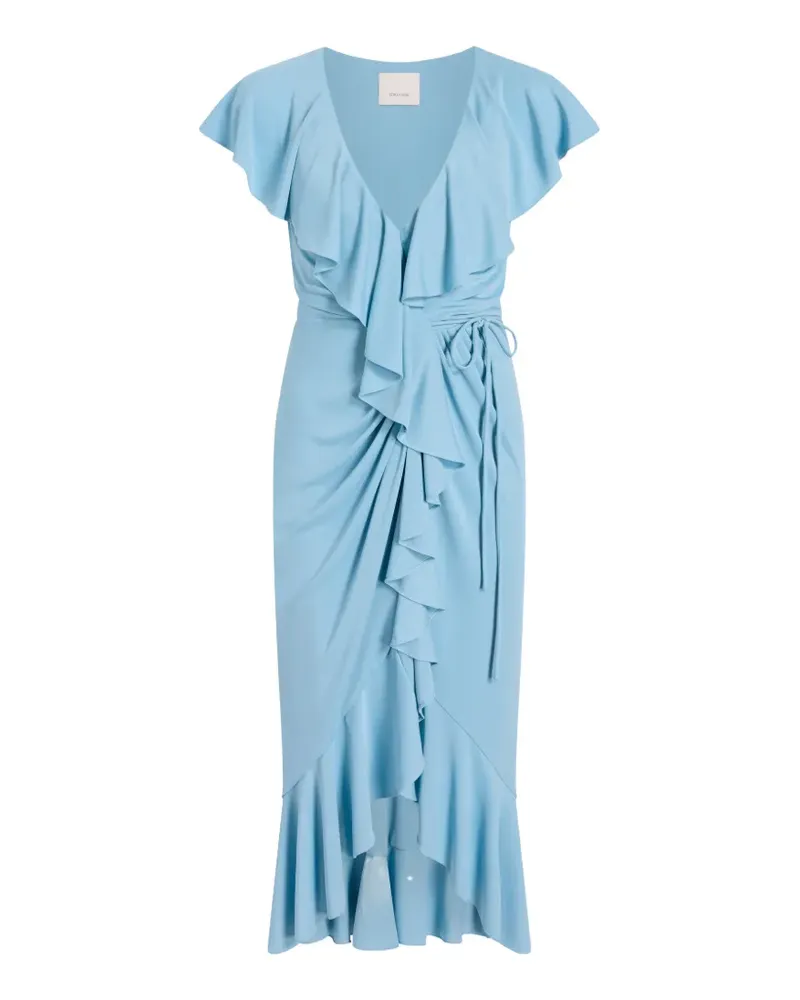Cinq à Sept Malak ruffled asymmetric dress - Blau Blau