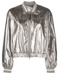 Brunello Cucinelli Bomberjacke im Metallic-Look Grau