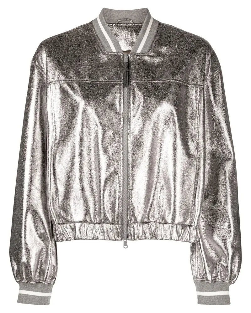 Brunello Cucinelli Bomberjacke im Metallic-Look - Grau Grau