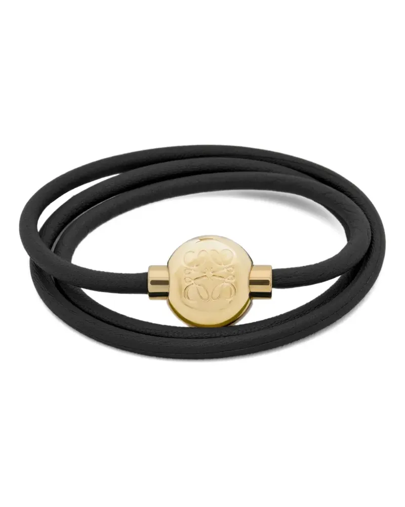 Loewe leather logo bracelet - Schwarz Schwarz