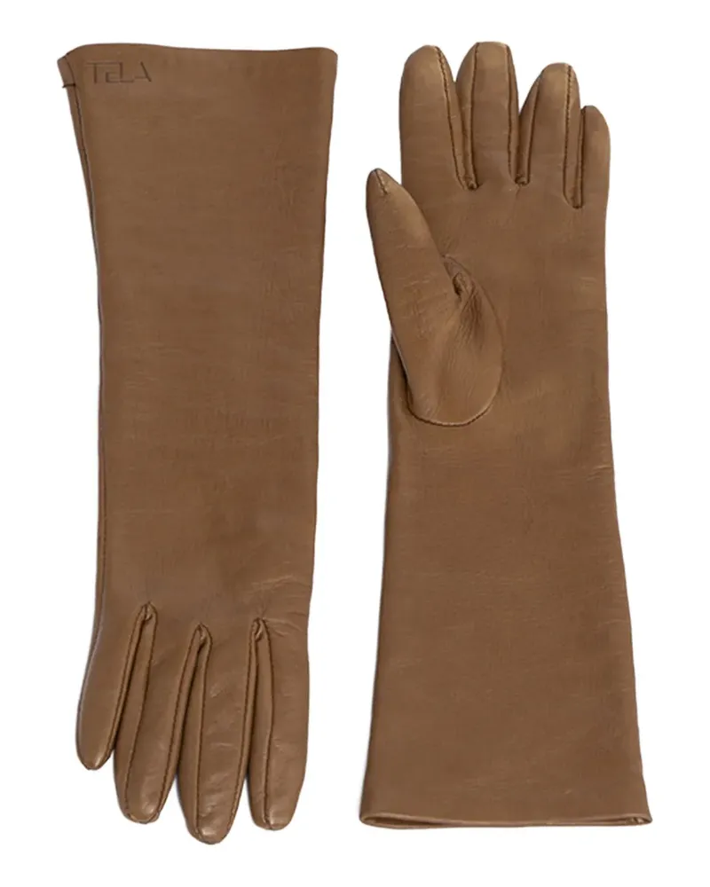 TELA logo-debossed gloves - Braun Braun
