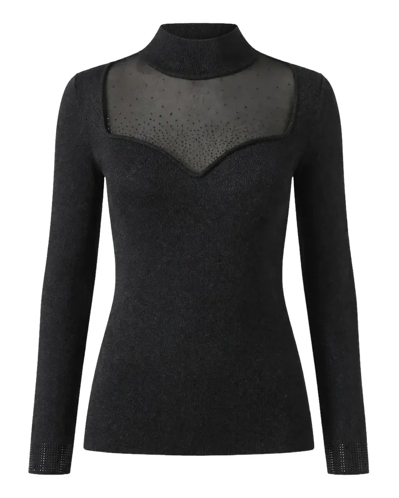 Guess embellished sheer-panel sweater - Schwarz Schwarz