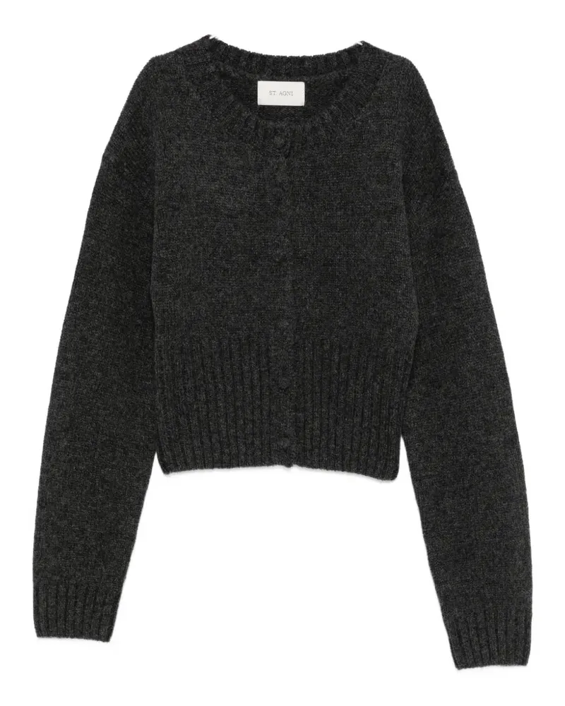 St. Agni ribbed-knit cropped cardigan - Grau Grau