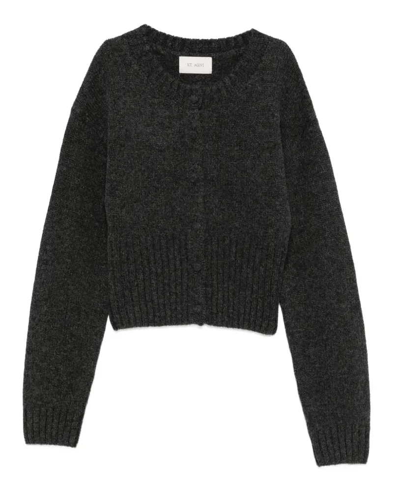 St. Agni Gerippter Cropped-Cardigan - Grau Grau