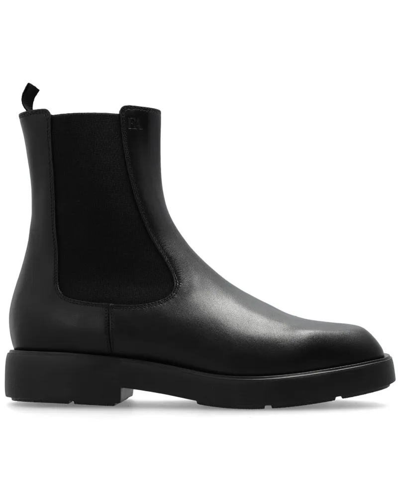 Emporio Armani Stiefeletten aus Leder - Schwarz Schwarz