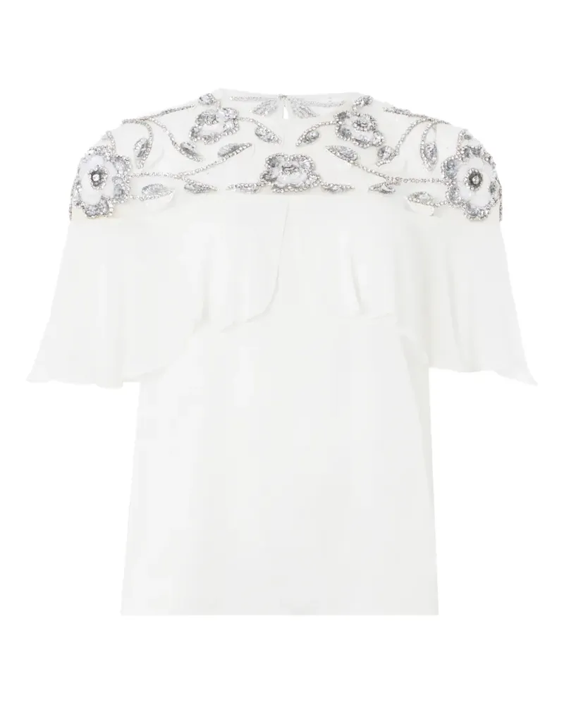 Temperley London Lina Bluse mit Perlen - Weiß Weiß
