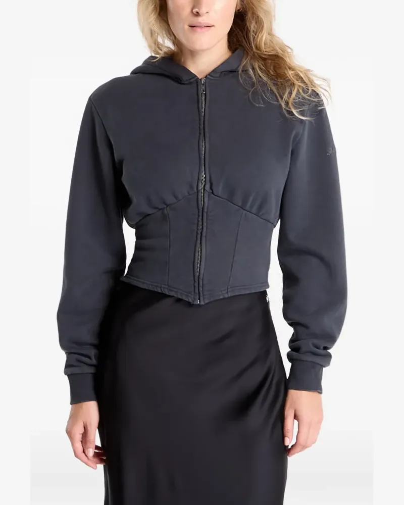 Guess corset-style zip-up cotton hoodie - Grau Grau