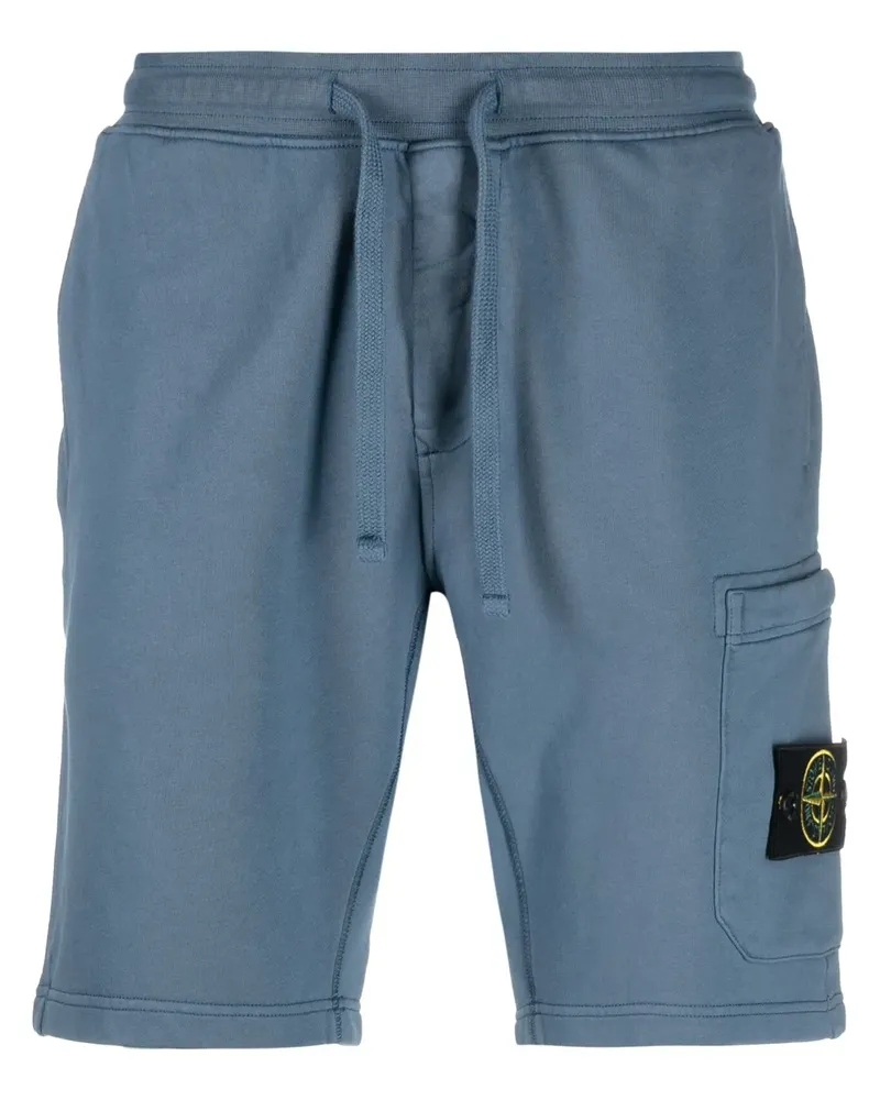 Stone Island Shorts mit Logo-Patch - Blau Blau