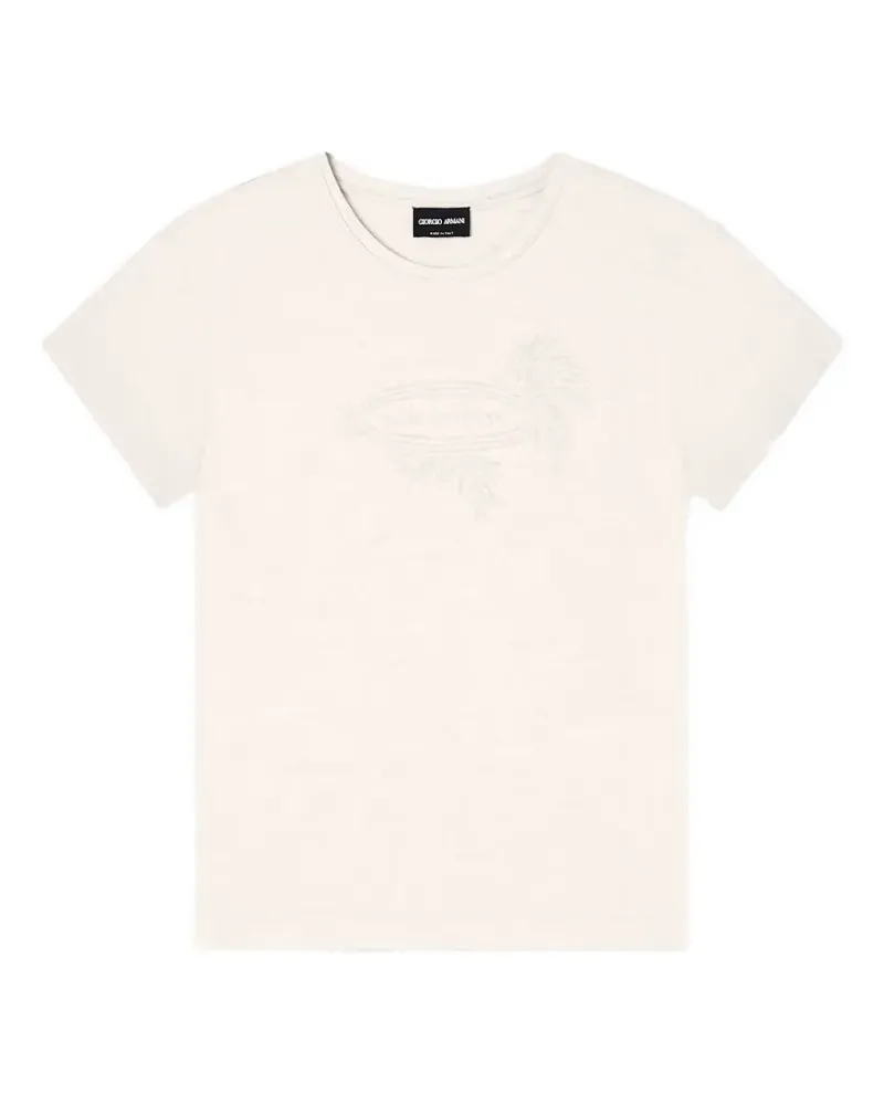 Giorgio Armani T-Shirt mit Logo-Stickerei - Grau Grau