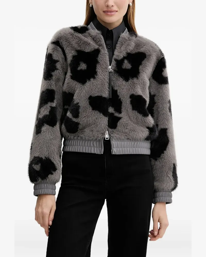 Silvian Heach Jacke aus Faux Fur mit Reißverschluss - Grau Grau