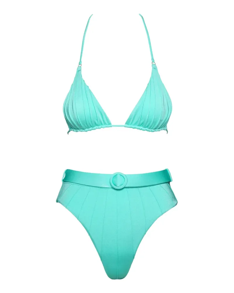 Noire Swimwear belted pleated bikini - Blau Blau