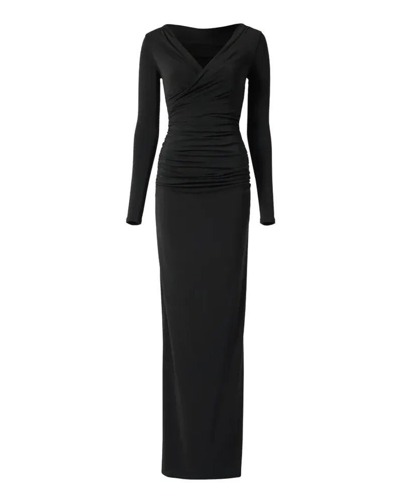 Jacquemus The Rita long-sleeve V-neck maxi dress - Schwarz Schwarz