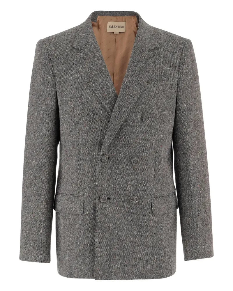 Valentino Garavani double-breasted speckled blazer - Grau Grau