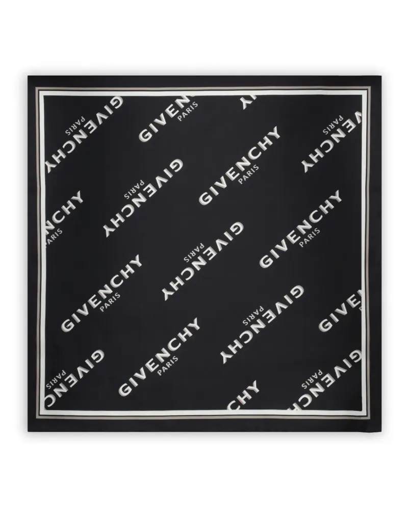 Givenchy small Shadow logo-print silk scarf - Schwarz Schwarz