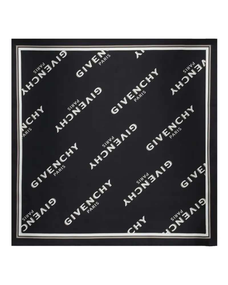 Givenchy small Shadow logo-print silk scarf - Schwarz Schwarz