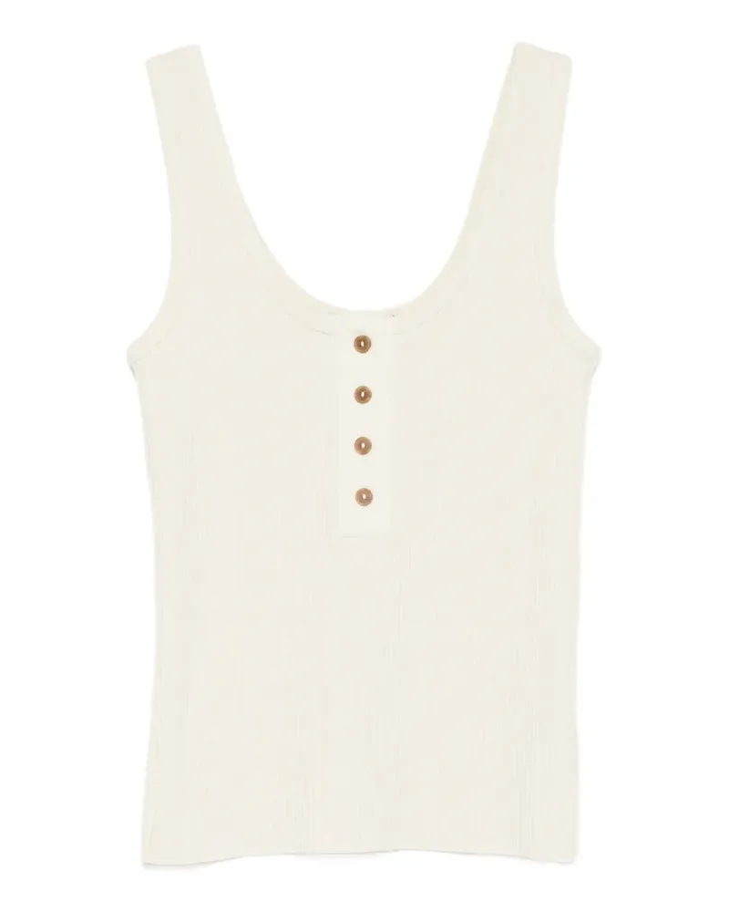 Vince button ribbed top - Gelb Gelb