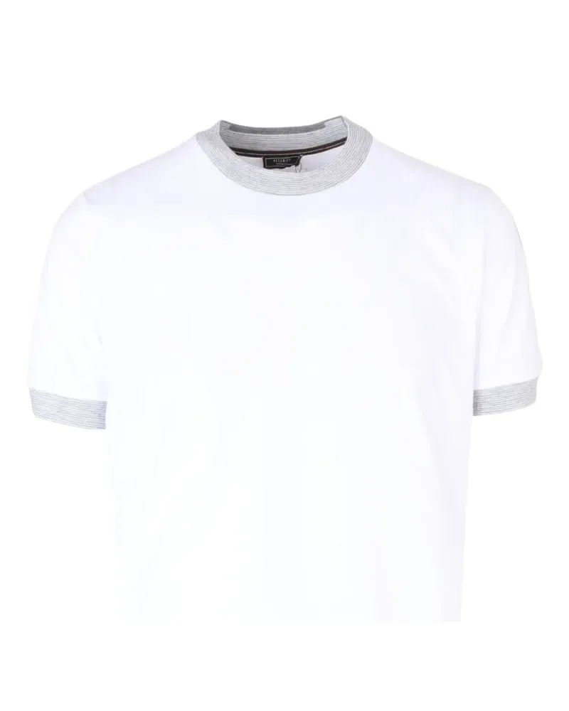 Peserico T-Shirt mit geripptem Saum - Weiß Weiß