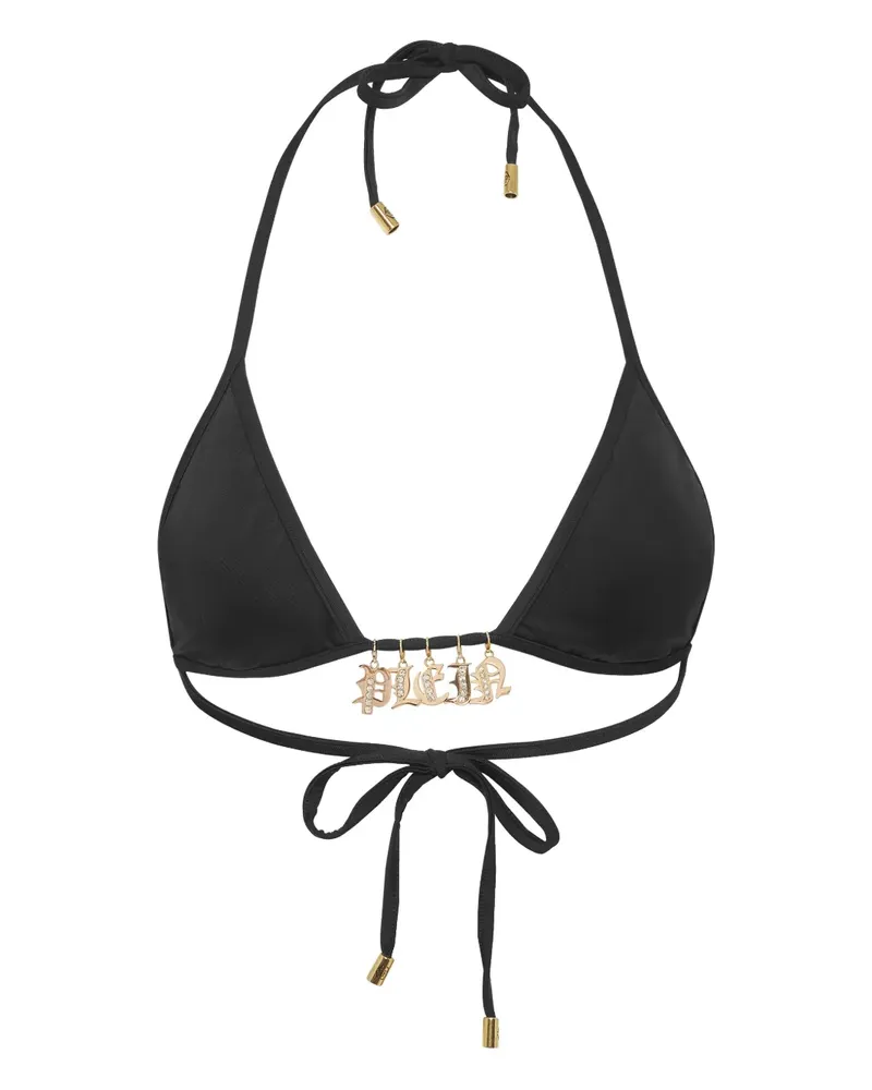 Philipp Plein Triangel-Bikinioberteil mit Anhängerdetail - Schwarz Schwarz