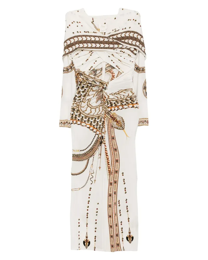 Camilla Jerseykleid mit Kapuze - Weiß Weiß