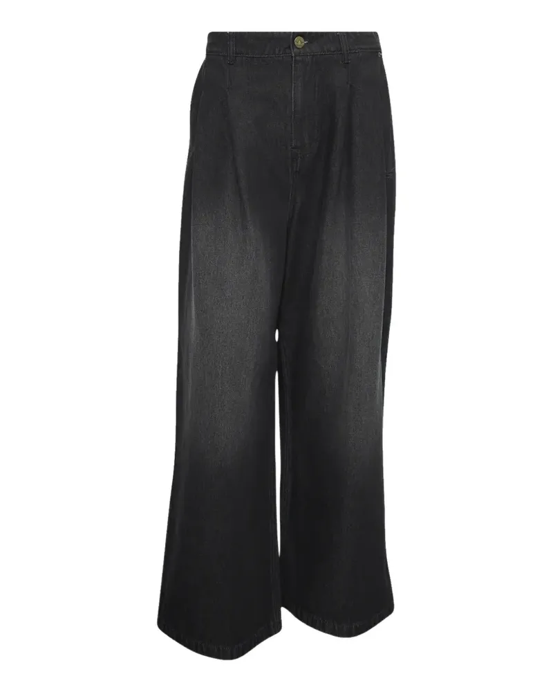 adidas Weite Jeans mit Logo-Stickerei - Schwarz Schwarz