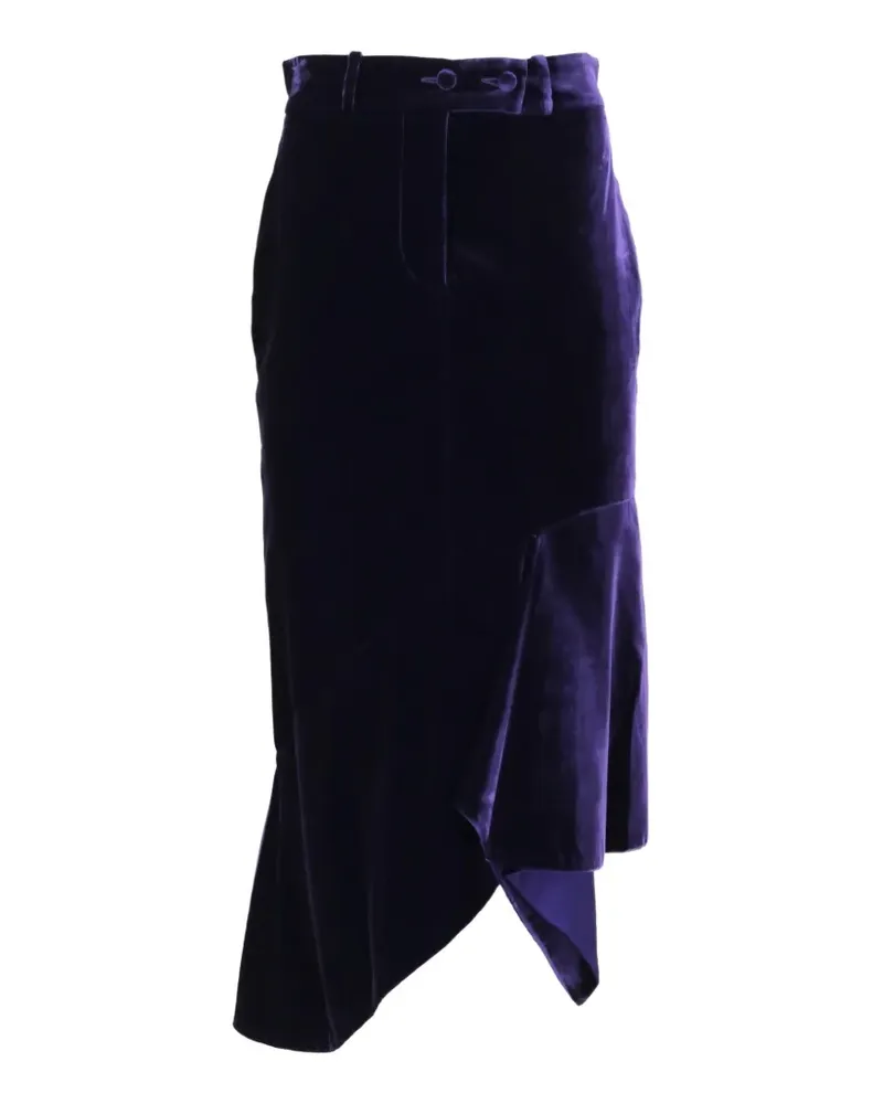 Tom Ford asymmetric ruffled midi skirt - Violett Violett